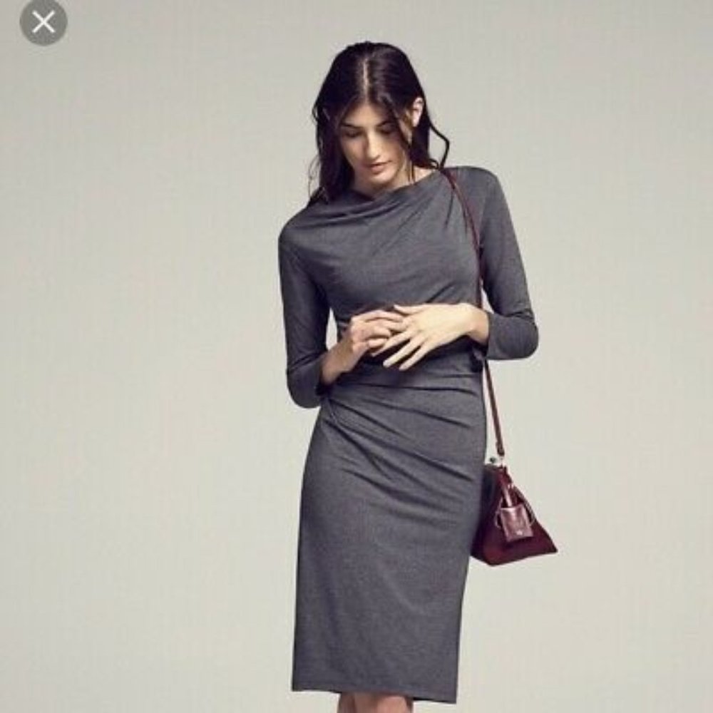 MM LaFleur Annabel Dress Charcoal Gray Size M EUC